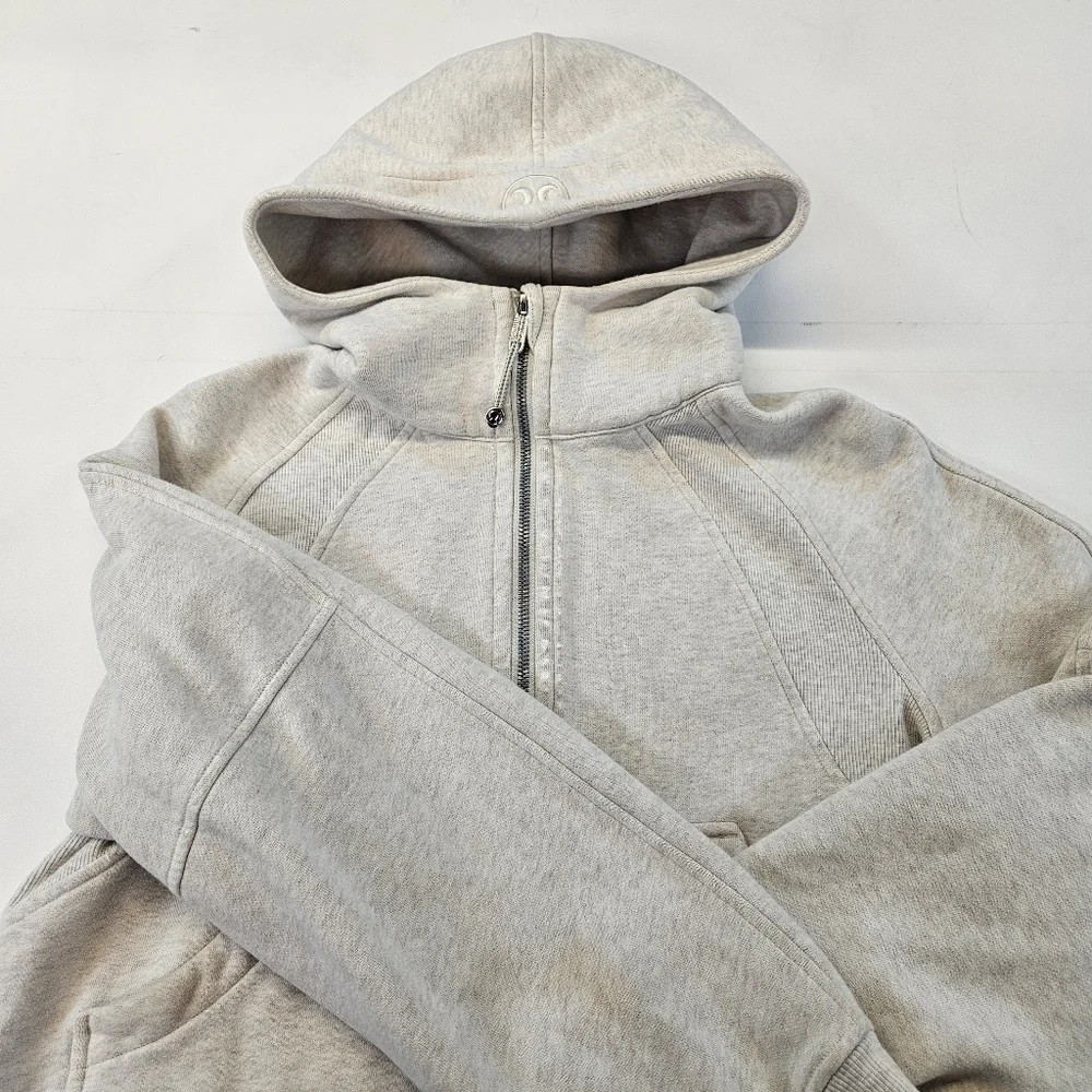 Lululemon LW3DUSS Scuba Oversized Half-Zip Hoodie in Grey XSmall - Picture 2 of 10